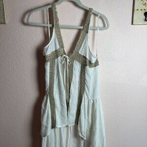 Ciel Crochet Guaze Lagenlook Topper Kimono Aysemmtrical hem  Med